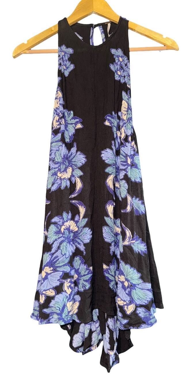 Free People Paint The Sun Boho Floral Slip Mini Dress Women's XS Flowy Feminine